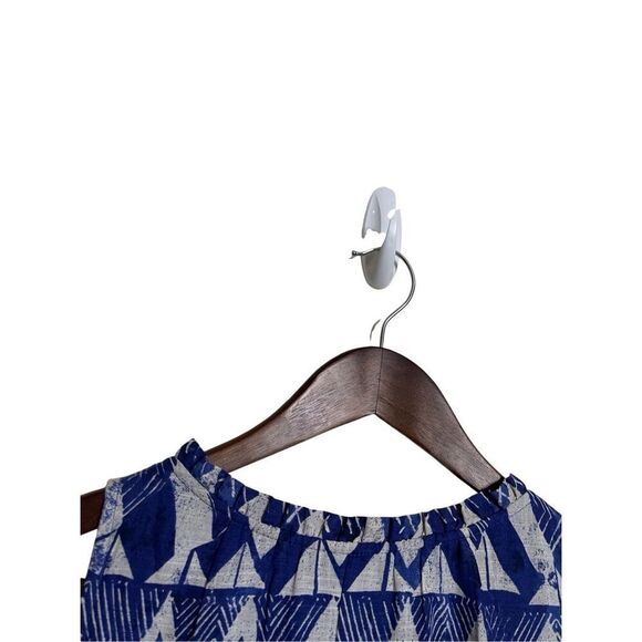 Anthropologie Diaz Tiered Maxi Dress Blue Abstract Womans Large - Picture 14 of 16